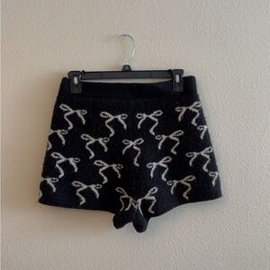 Black & White Knit Sweater Soft Shorts